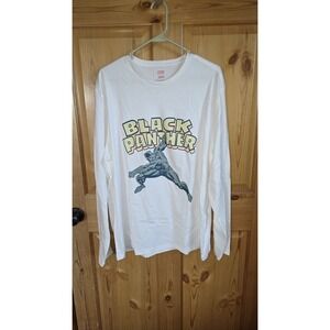 NWOT Marvel Black Panther Graphic Long Sleeve T-Shirt White Men's  XL